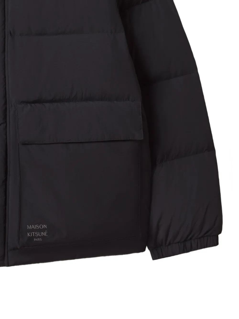 Maison Kitsuné quilted hooded jacket Zwart