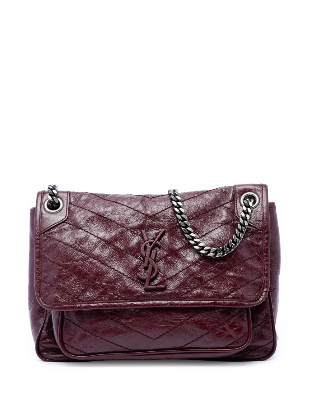 Saint Laurent Pre-Owned 2018 Medium Crinkled Calfskin Niki shoulder bag - Red