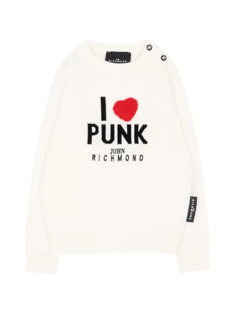 John Richmond Junior intarsia-knit button-fastening sweater