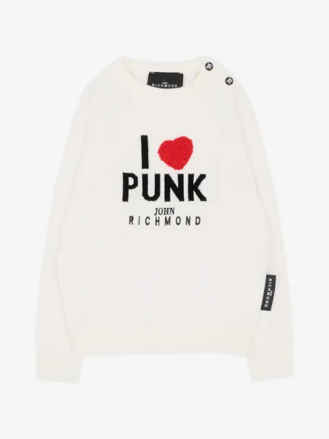 John Richmond Junior intarsia-knit button-fastening sweater
