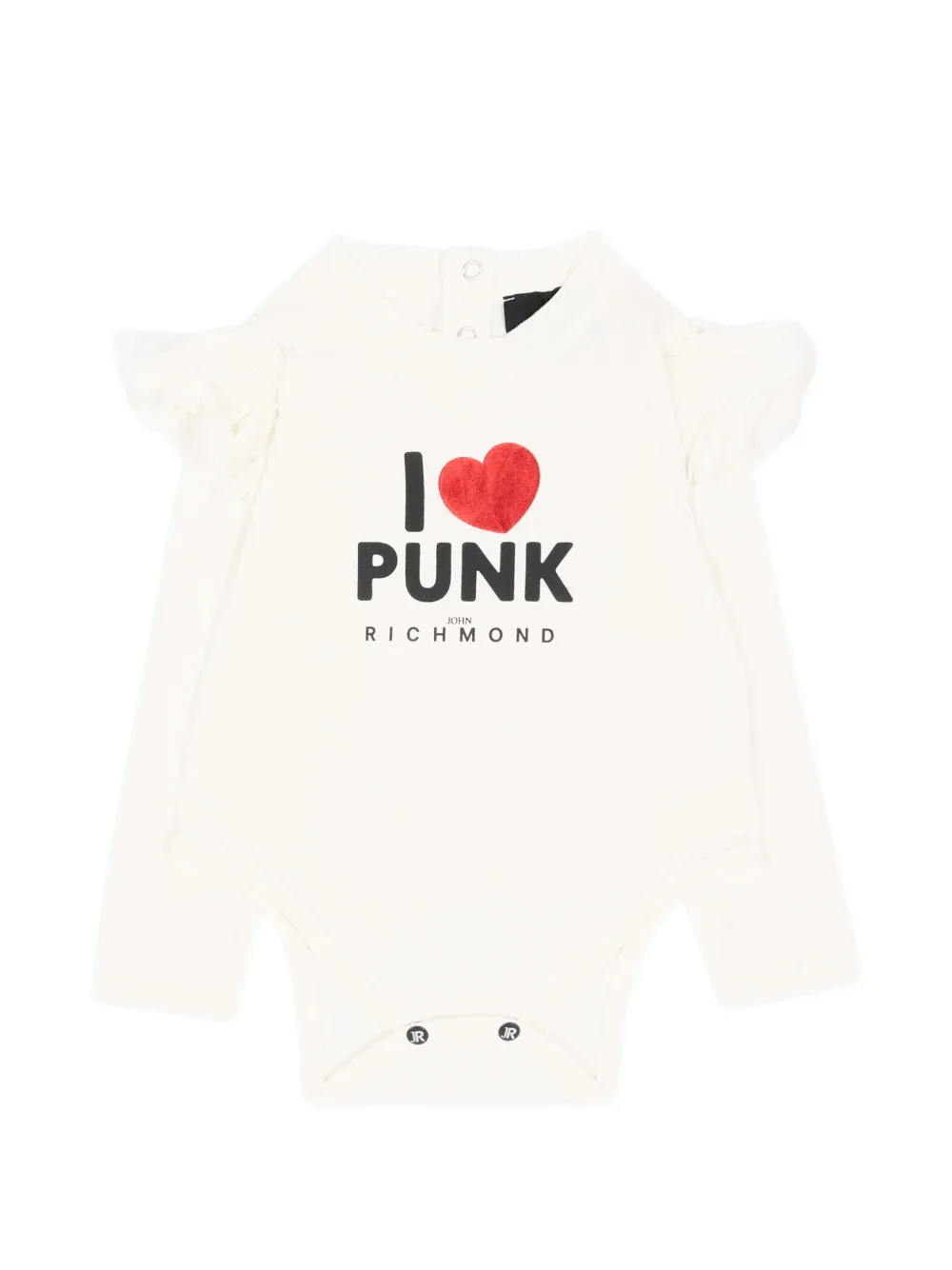John Richmond Junior Babies' Ruffled Slogan-print Bodysuit In White