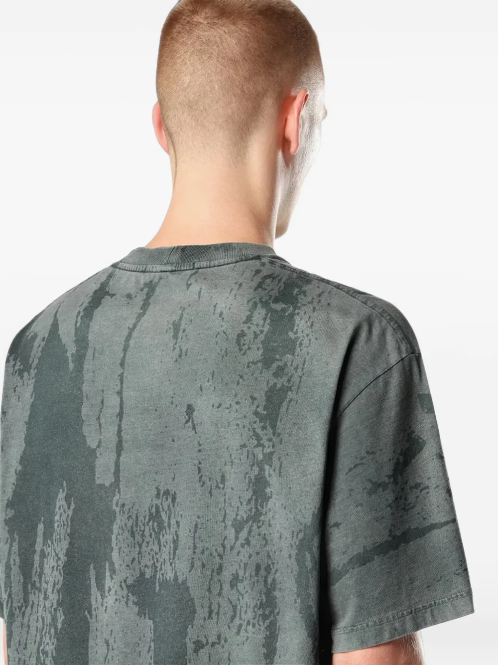 Stone Island 2100002 organic cotton jersey laser colour garment dyed T-shirt Grijs