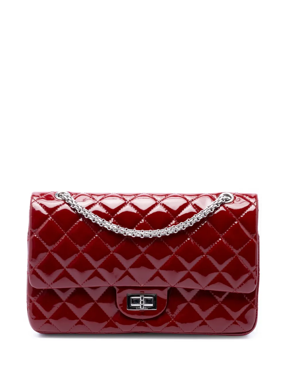 CHANEL Pre-Owned Borsa a spalla Reissue 2.55 trapuntata 227 con doppio battente e finitura lucida 2009-2010 - Rosso