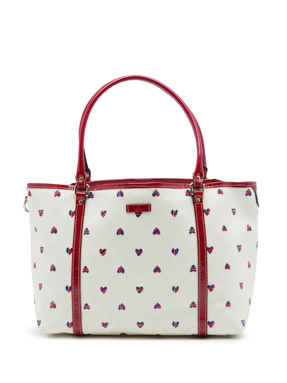 Gucci Pre-Owned Borsa tote Joy media in tessuto GG Supreme con motivo a cuori 2016-2026 - Bianco