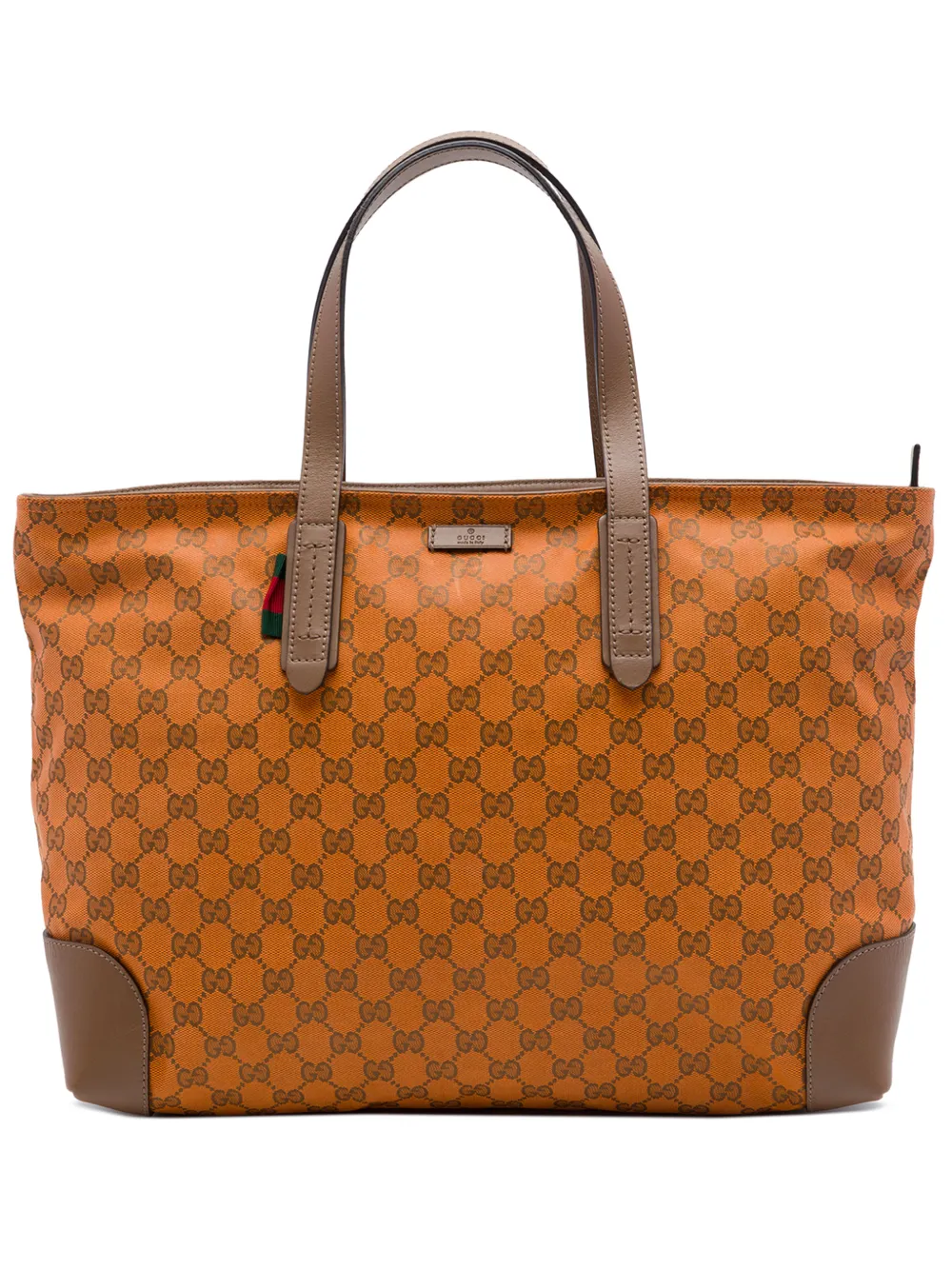Gucci Pre-Owned Borsa tote in tela GG con decorazione Web 2016-2026 - Marrone