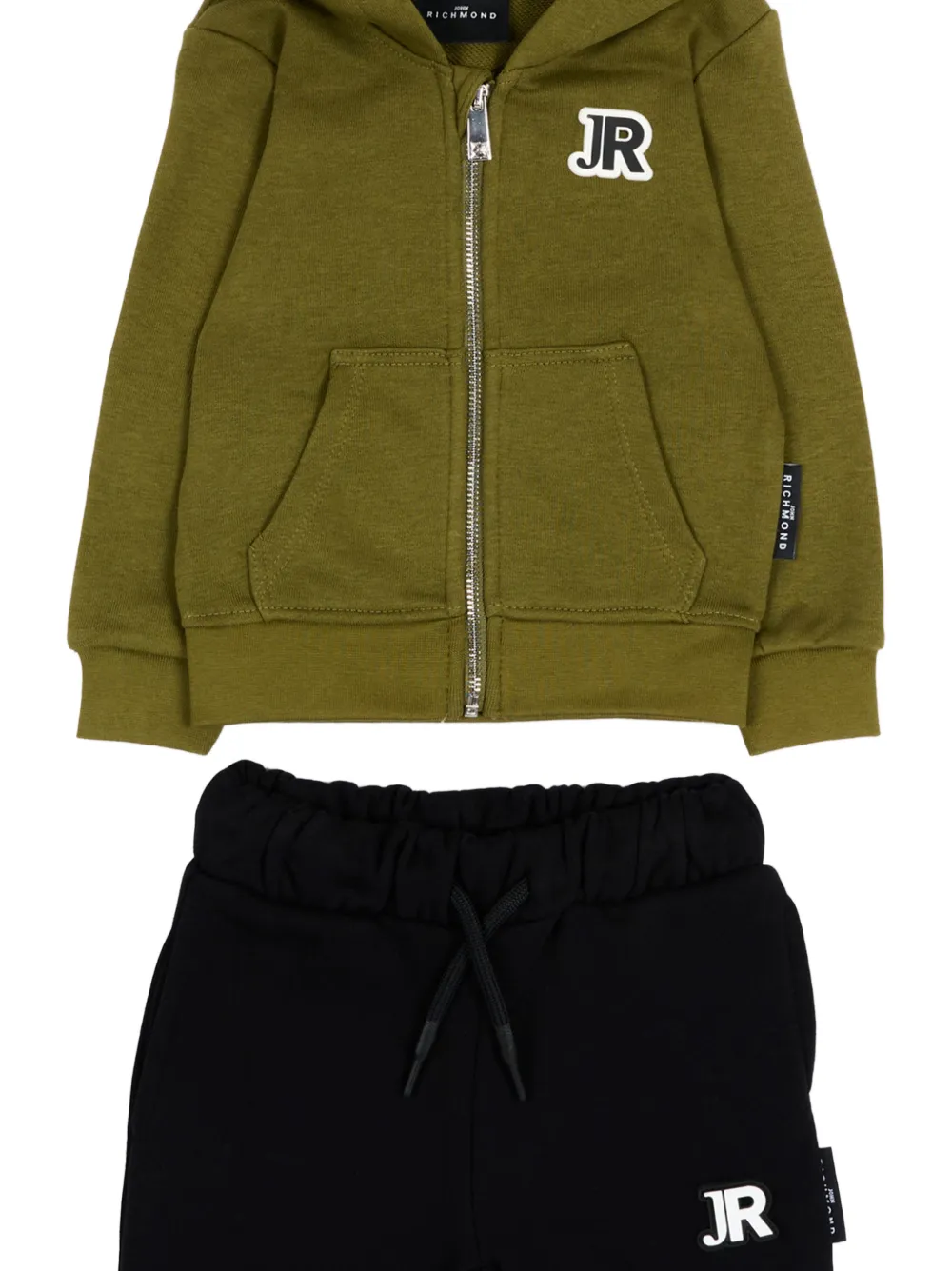 John Richmond Junior Trainingspak met logo-patch Groen