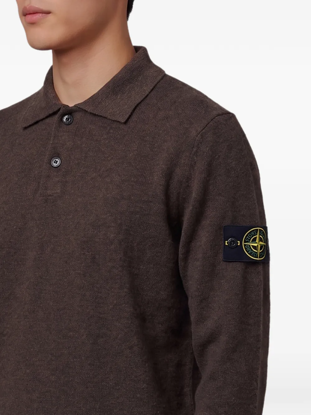 Stone Island 5100018 lichte RWS Geelong wollen trui Bruin