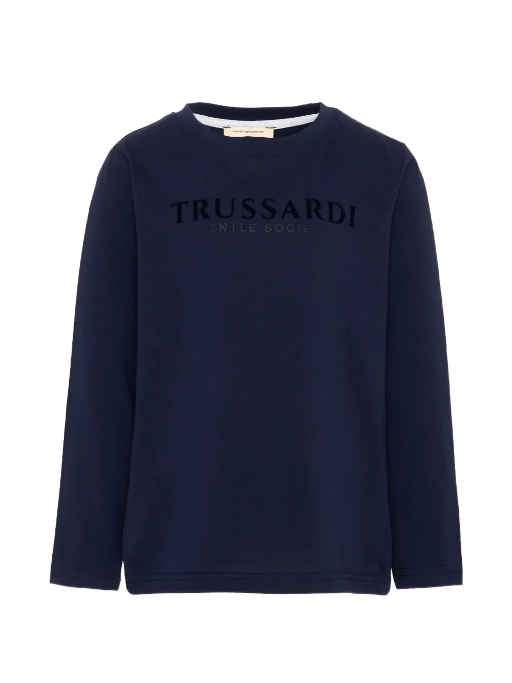 TRUSSARDI JUNIOR logo-print long-sleeve T-shirt - Blu
