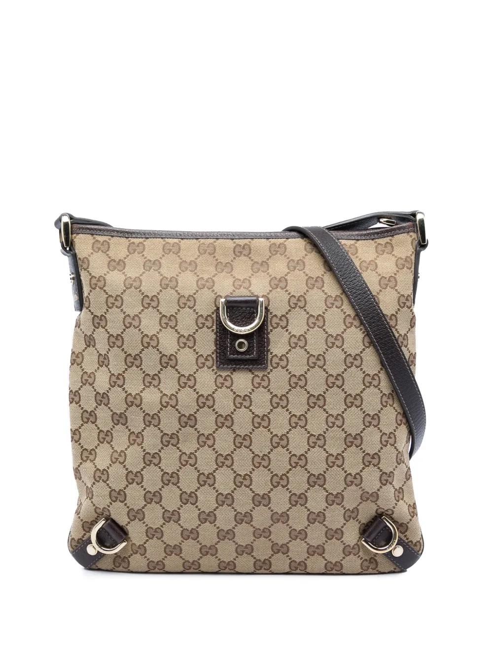 Gucci Pre-Owned Borsa a tracolla Abbey in tela GG con anello a D 2016-2026 - Toni neutri