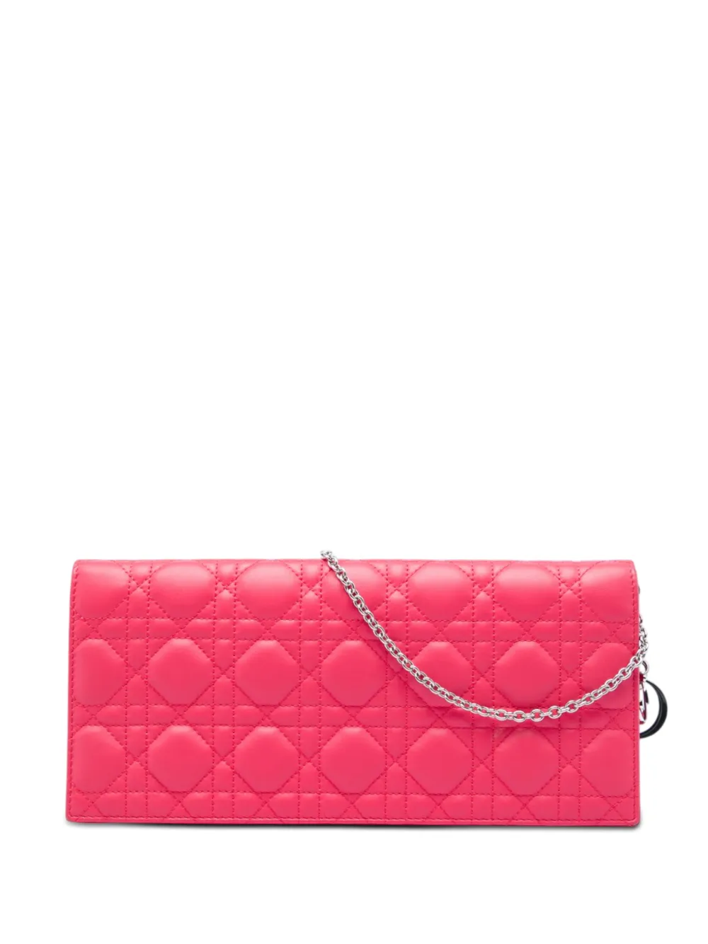 Christian Dior Pre-Owned 2012 Lambskin Cannage Lady Dior Wallet On Chain crossbody bag - Pink