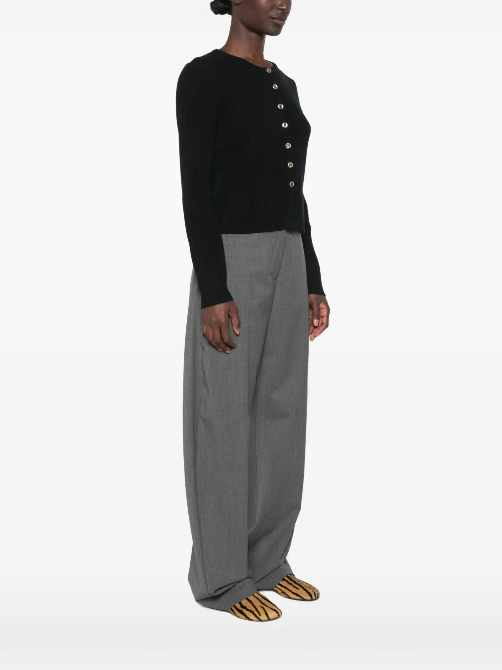 Allude Ribgebreid vest Zwart