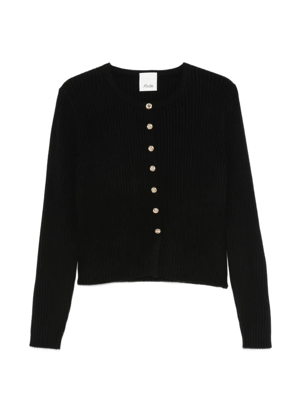 Allude ribbed-knit button-up cardigan - Nero