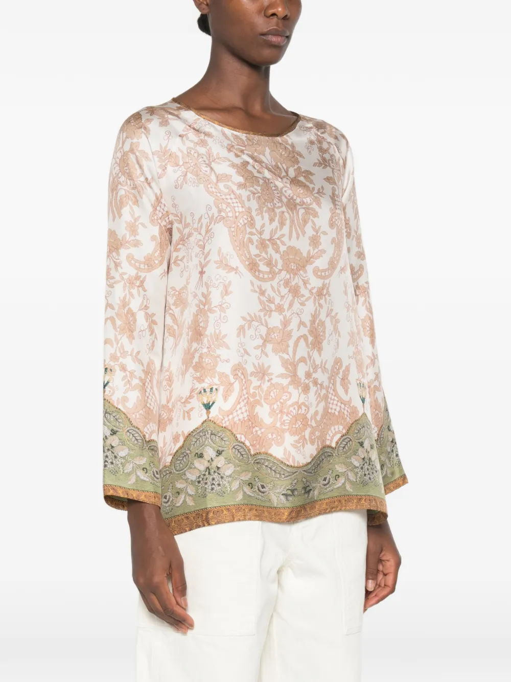Pierre-Louis Mascia Zijden blouse Beige