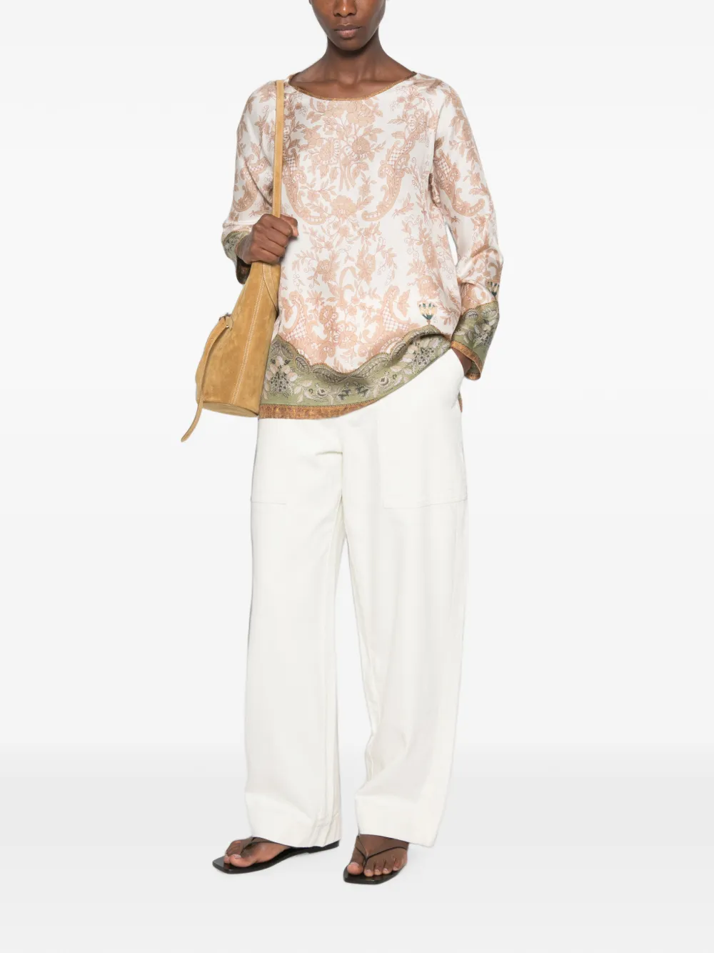 Pierre-Louis Mascia Zijden blouse Beige