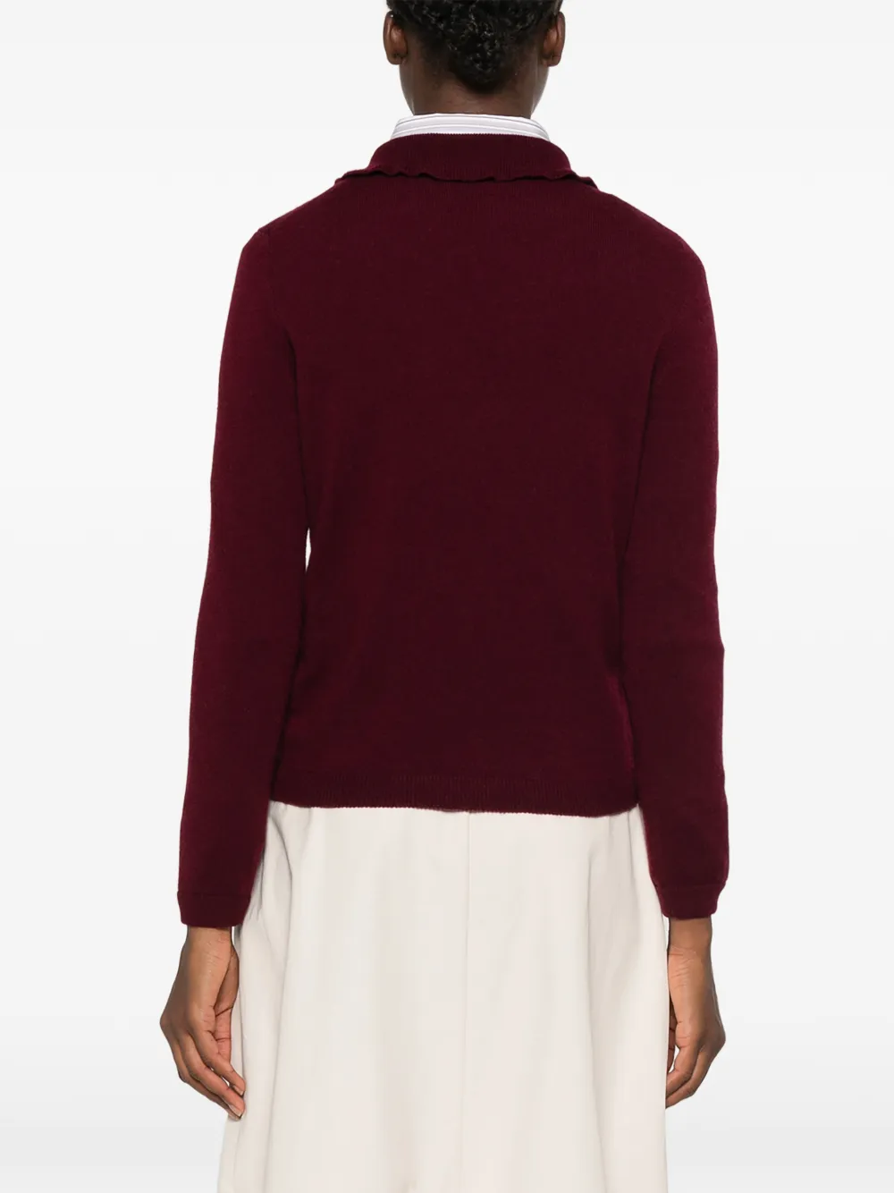 Allude Trui met ruches en knopen Rood
