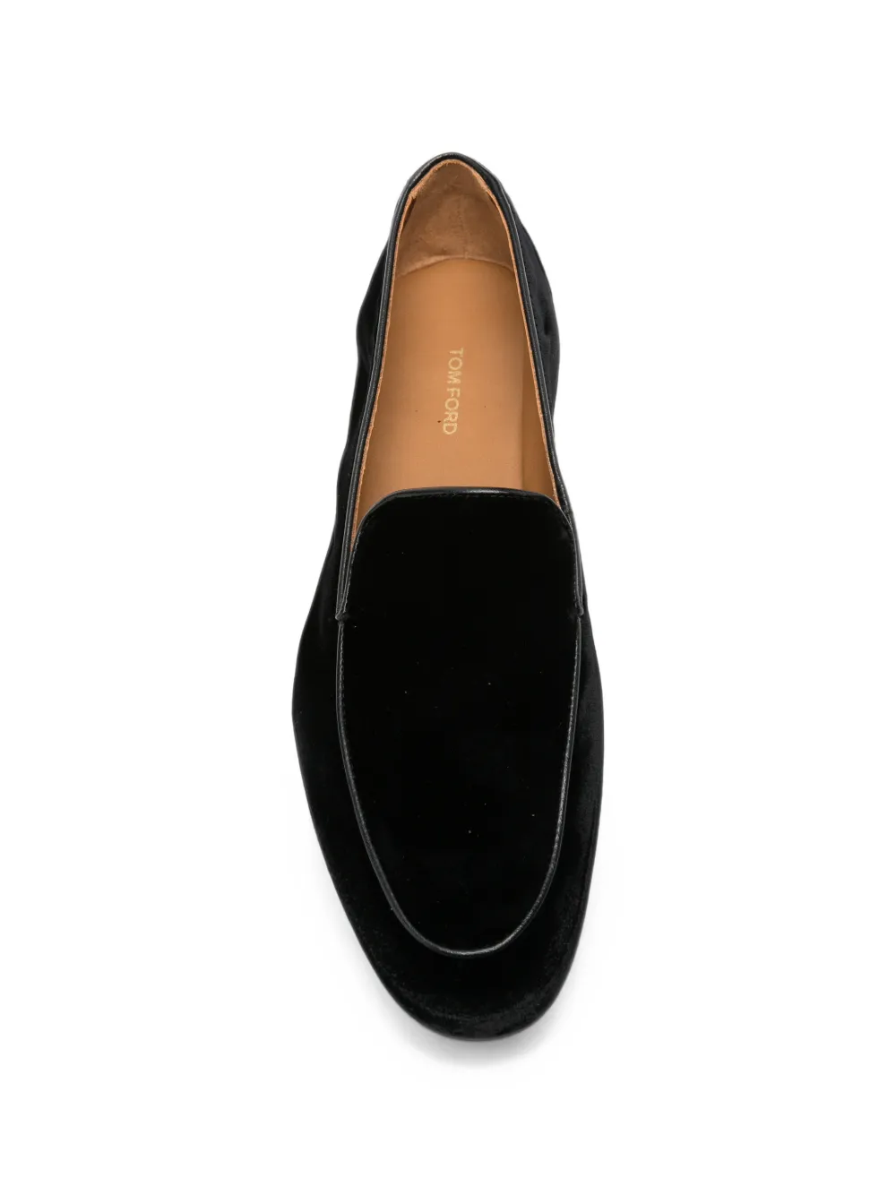 TOM FORD Leo velvet piped loafers Zwart