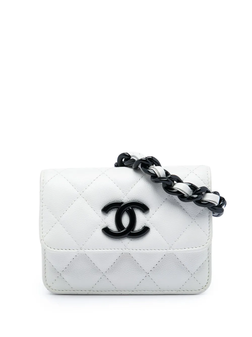 CHANEL Pre-Owned 2020 Quilted Caviar My Everything belt bag - White