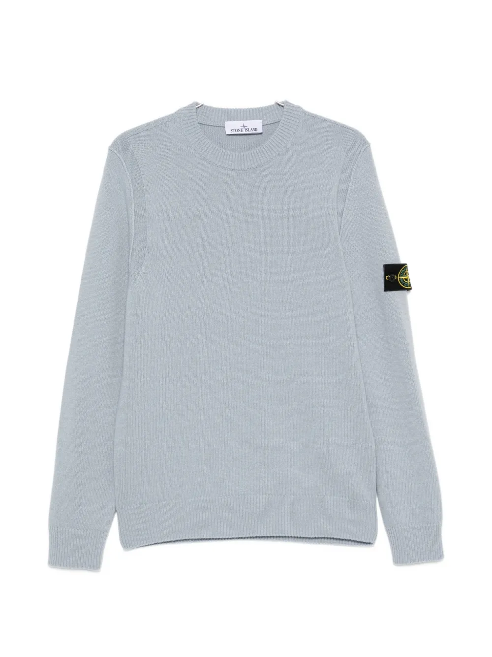Stone Island logo-patch crew-neck sweater - Blau