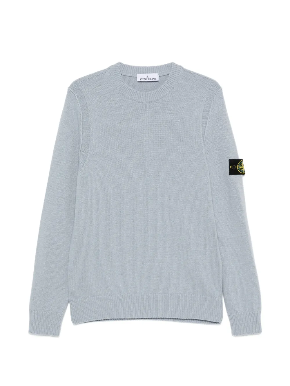 Stone Island logo-patch crew-neck sweater - Blu