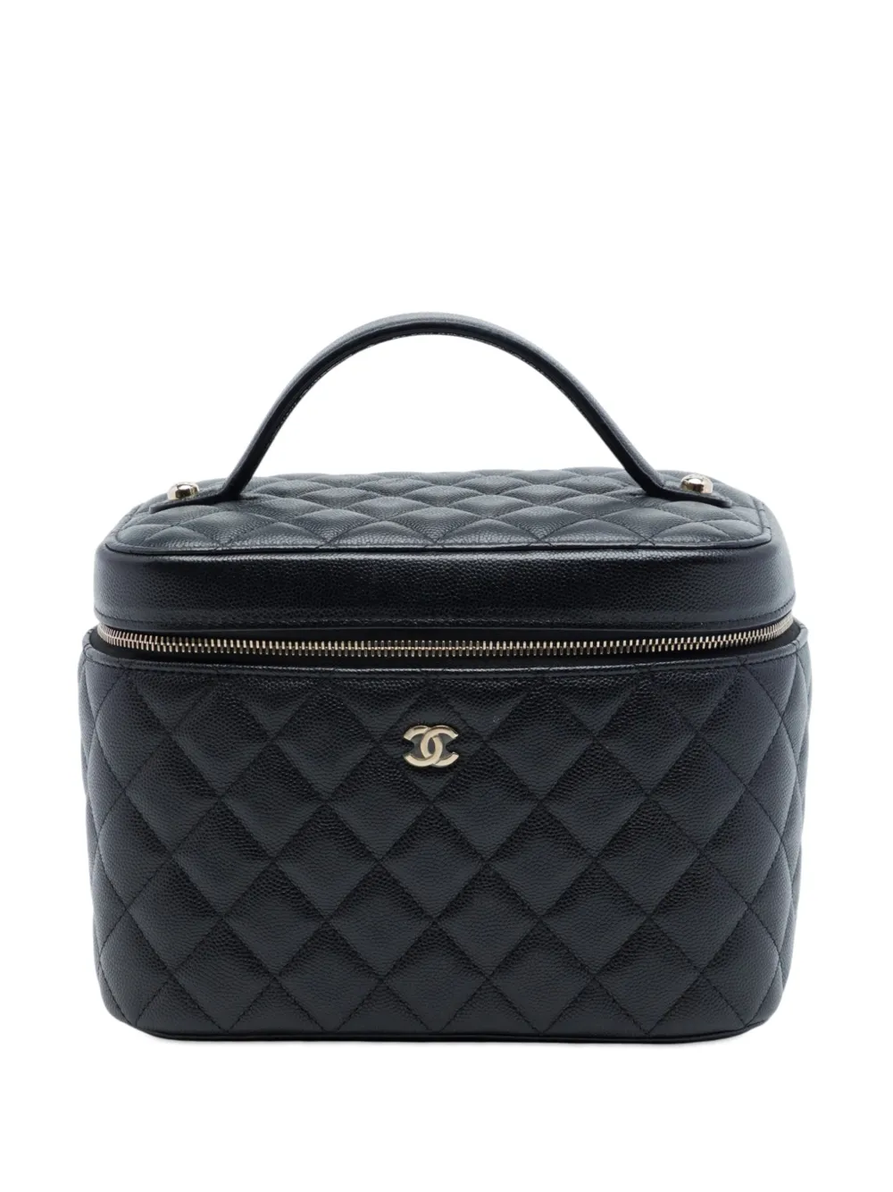 CHANEL Pre-Owned Trousse CC media in pelle Caviar trapuntata 2021 - Nero