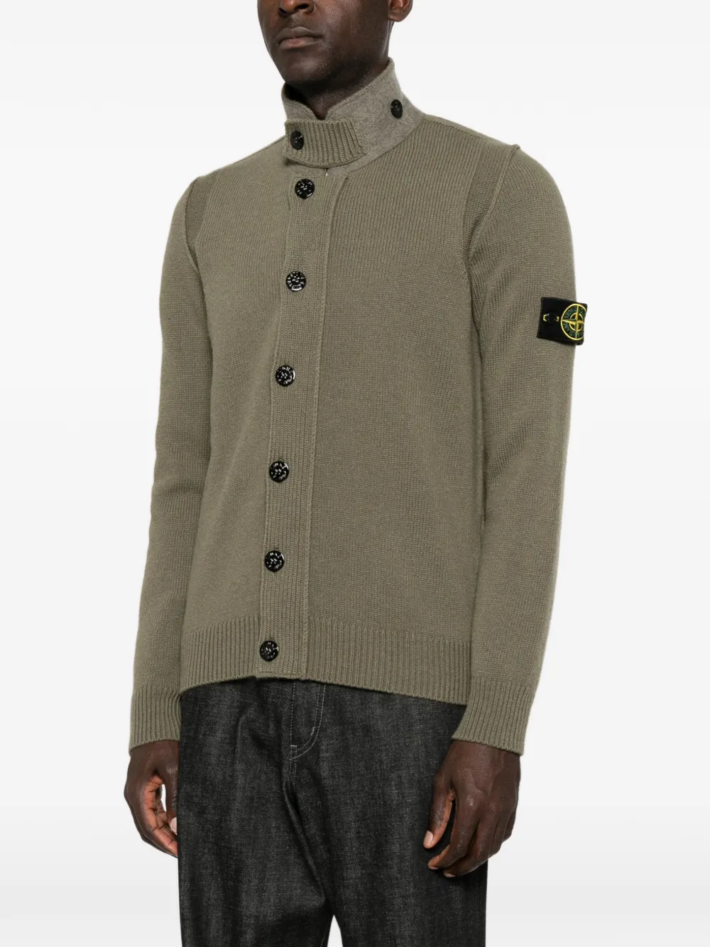 Stone Island 5100047 lamswol vest Groen
