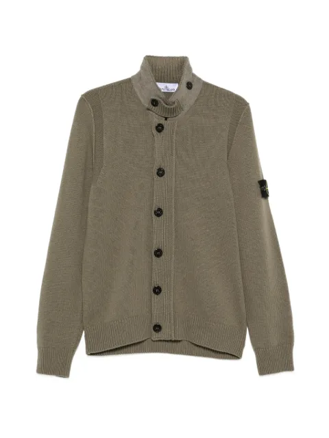 Stone Island 로고 패치 버튼 업 가디건