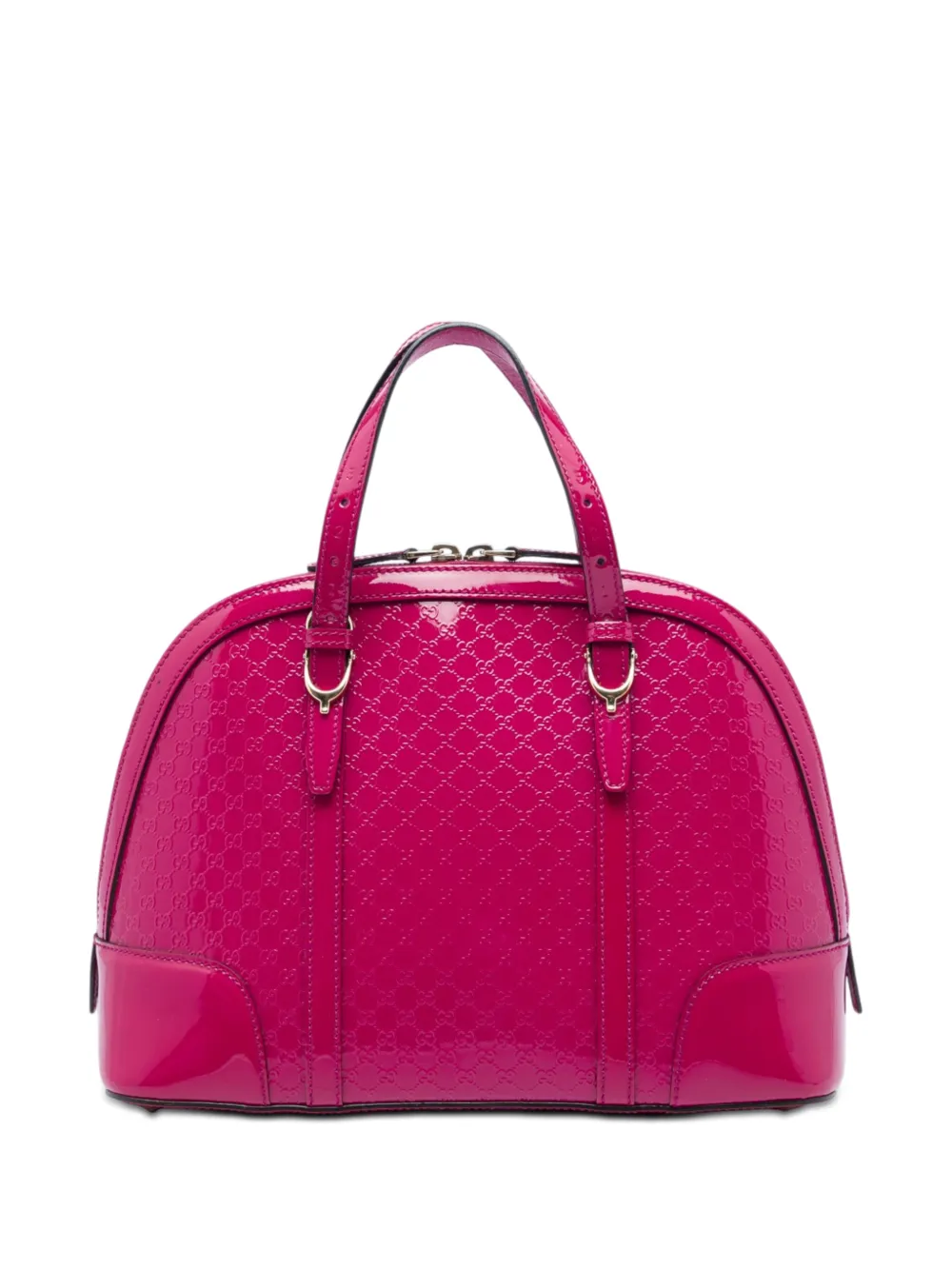 Gucci Pre-Owned Borsa a tracolla Nice Dome piccola in pelle verniciata Microguccissima 2016-2026 - Rosa