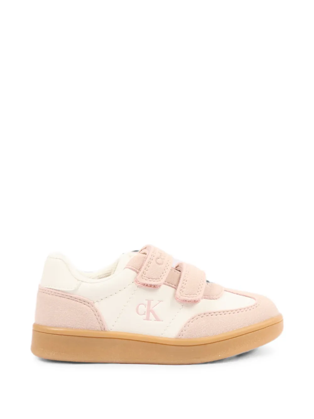 Calvin Klein Kids touch-strap leather sneakers Wit
