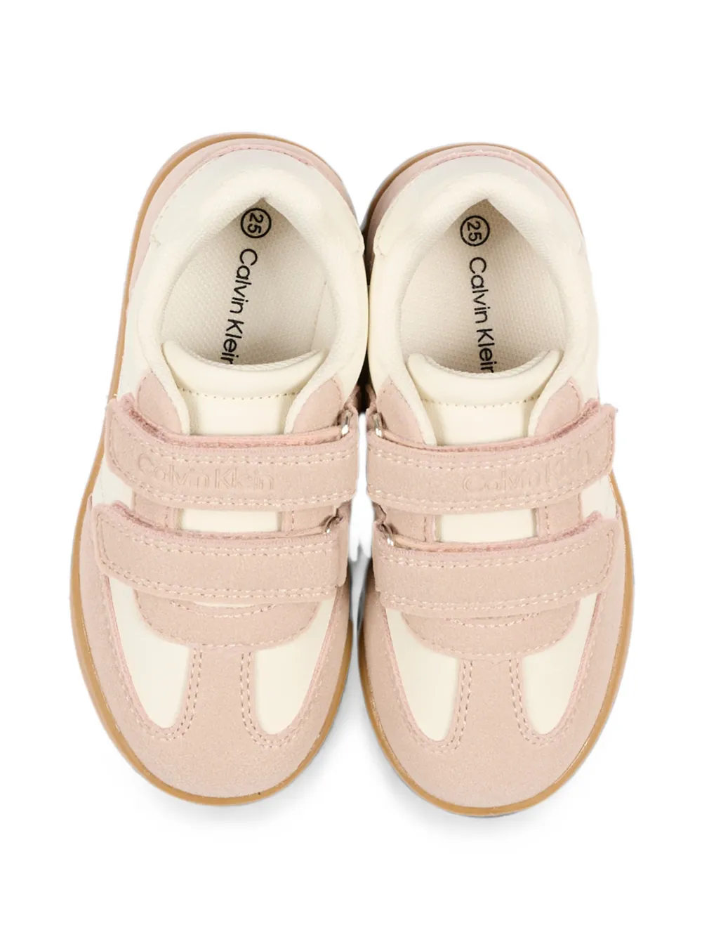 Calvin Klein Kids touch-strap leather sneakers Wit