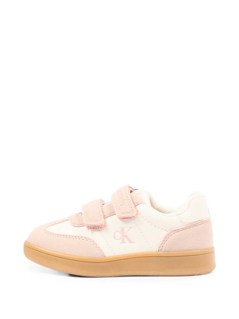 Calvin Klein Kids touch-strap leather sneakers Wit
