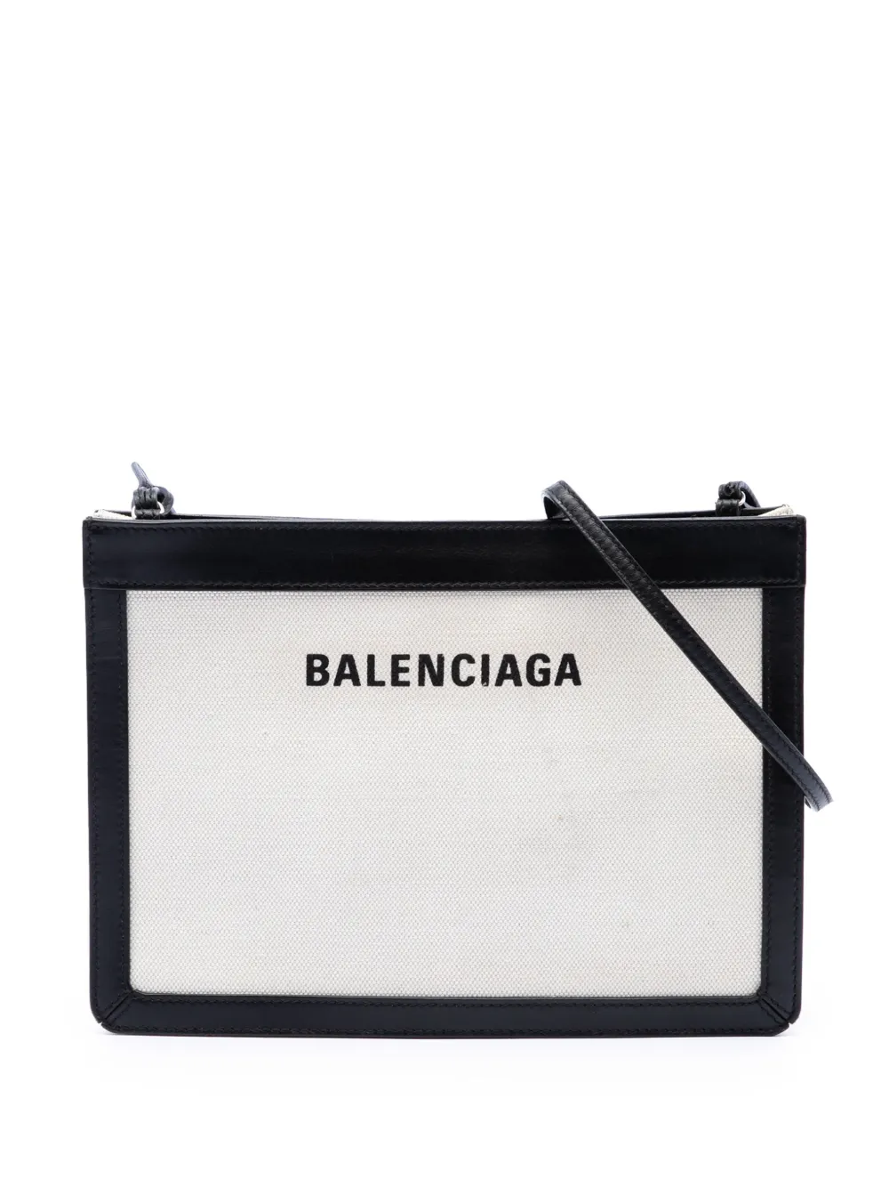 Balenciaga Pre-Owned 2019 Navy Pochette M Umhängetasche aus Canvas - Schwarz