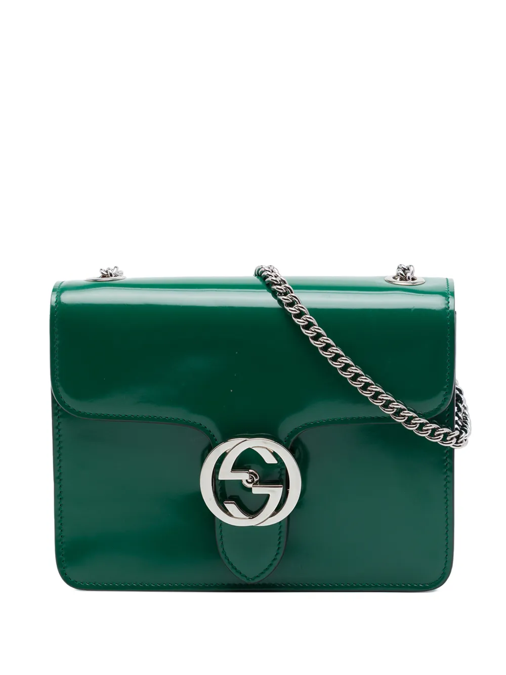 Gucci Pre-Owned Borsa a tracolla GG piccola in pelle verniciata 2016-2026 - Verde