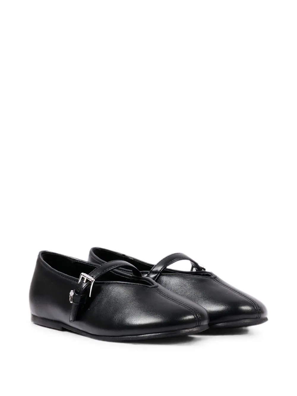 Calvin Klein Kids buckle-strap leather ballet flats - Nero