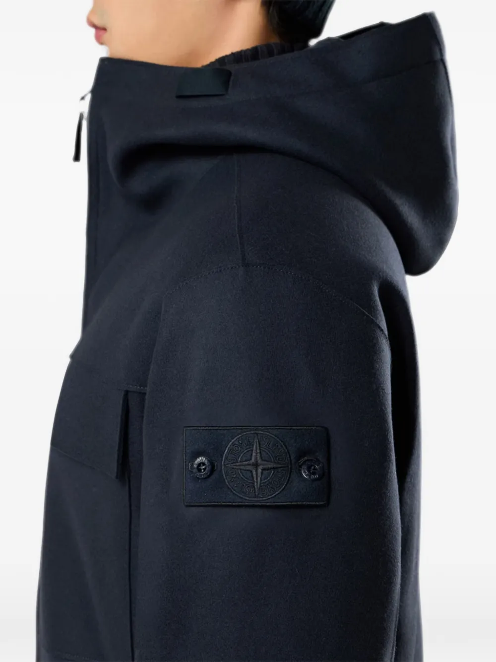 Stone Island 4100026 panno lana nylon_S.I. ghost jacket Blauw