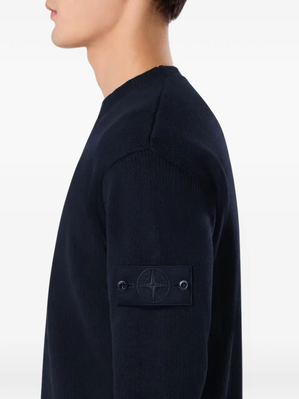 Stone Island Sweater met logopatch Blauw