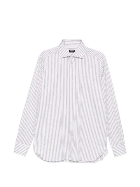 Zegna vertical-stripe long-sleeve shirt