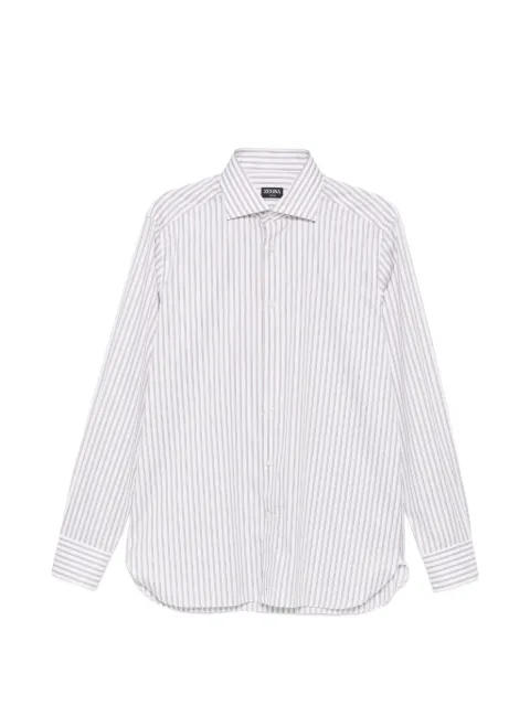 Zegna vertical-stripe long-sleeve shirt