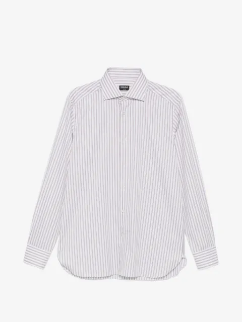 Zegna vertical-stripe long-sleeve shirt