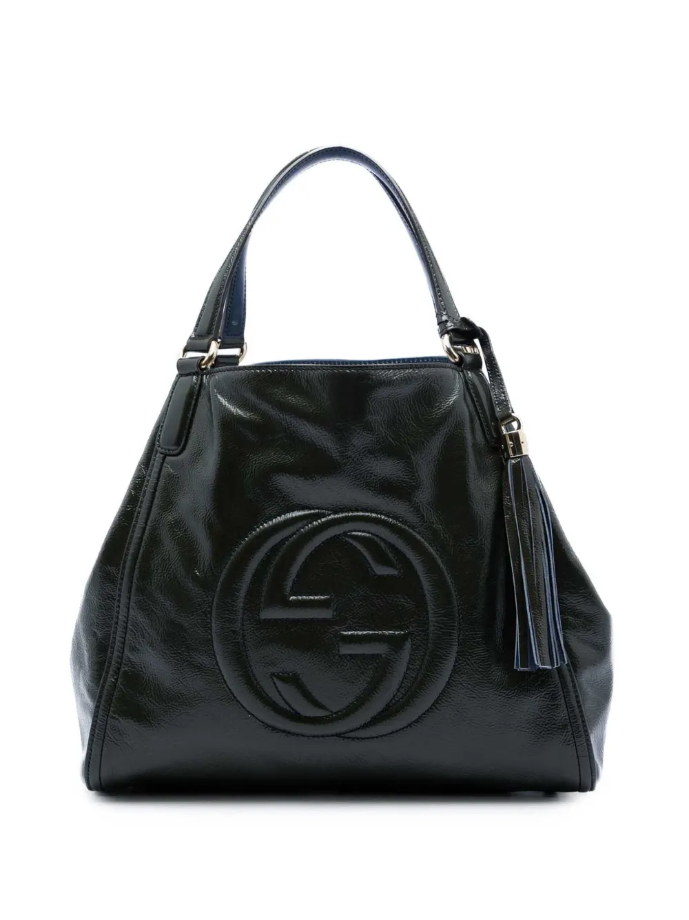 Gucci Pre-Owned 2016-2026 mittelgroße Soho Cellarius Handtasche aus Lackleder - Blau