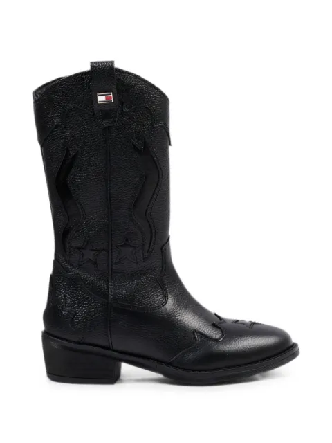 Tommy Hilfiger Junior star-embroidered leather boots