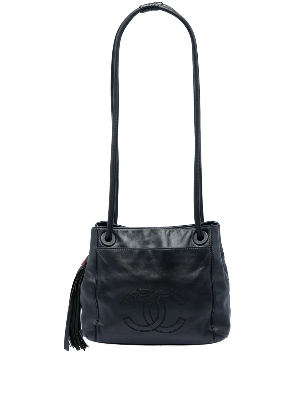 CHANEL Pre-Owned Borsa a spalla CC in pelle di agnello 1997-1999 - Nero