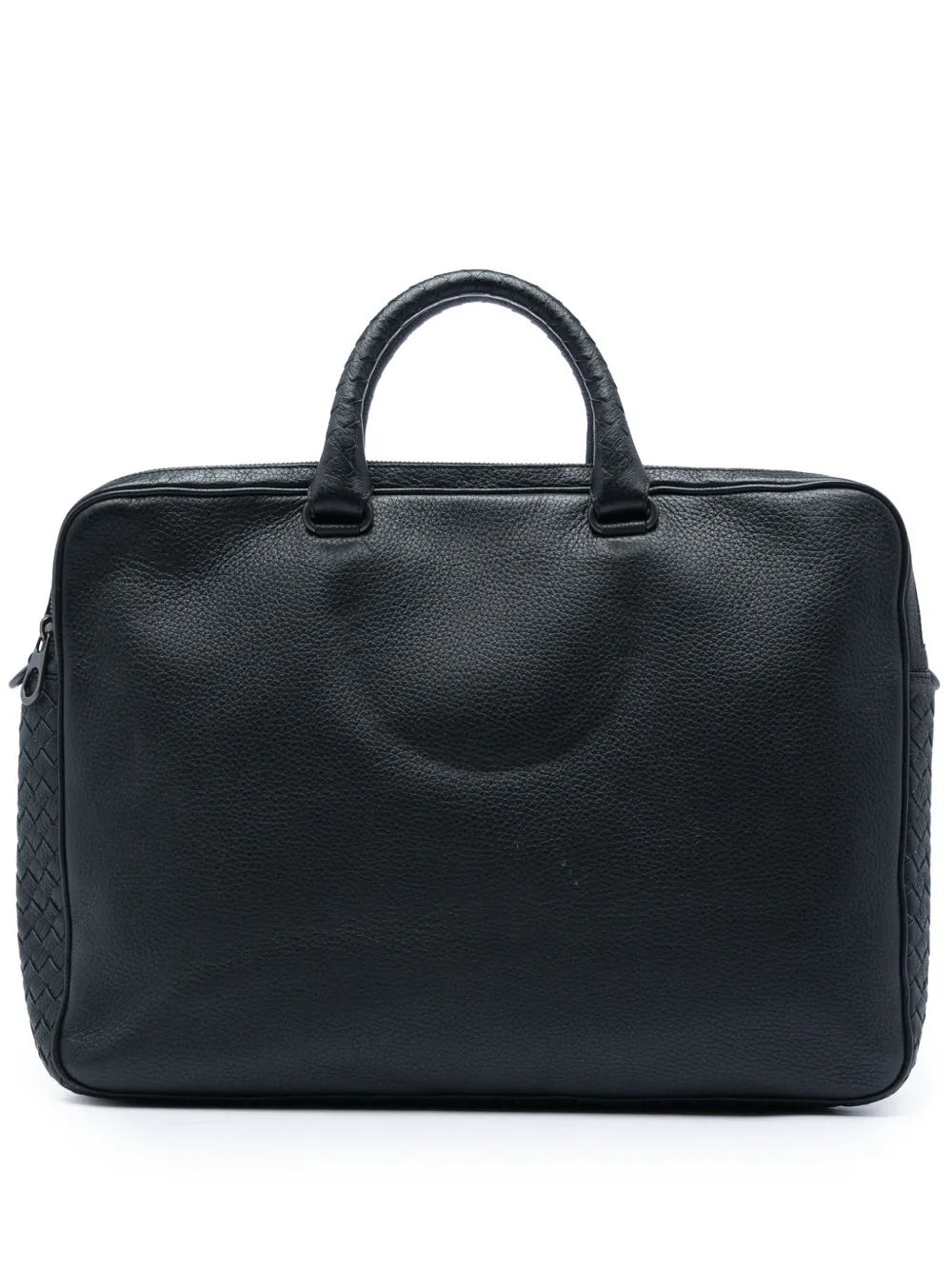 Bottega Veneta Pre-Owned 2012-2026 Intrecciato Trimmed Leather business bag - Black
