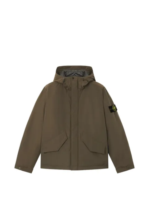 Stone Island 4100010 micro twill padded hooded jacket with anti-drop
