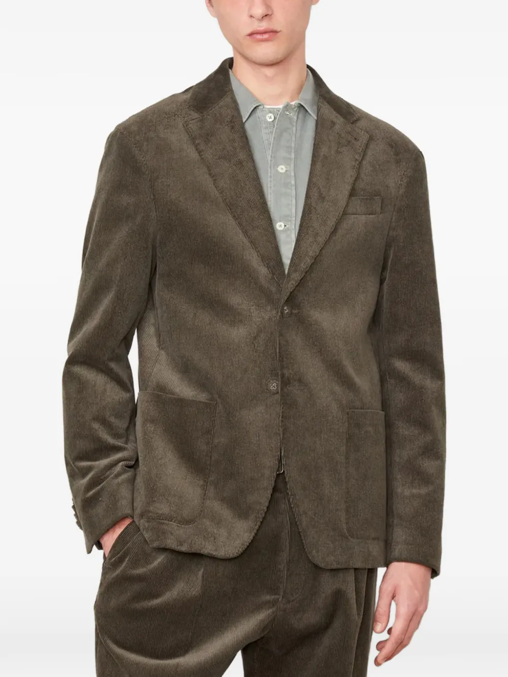 Officine Generale Michel corduroy single-breasted blazer - Grün