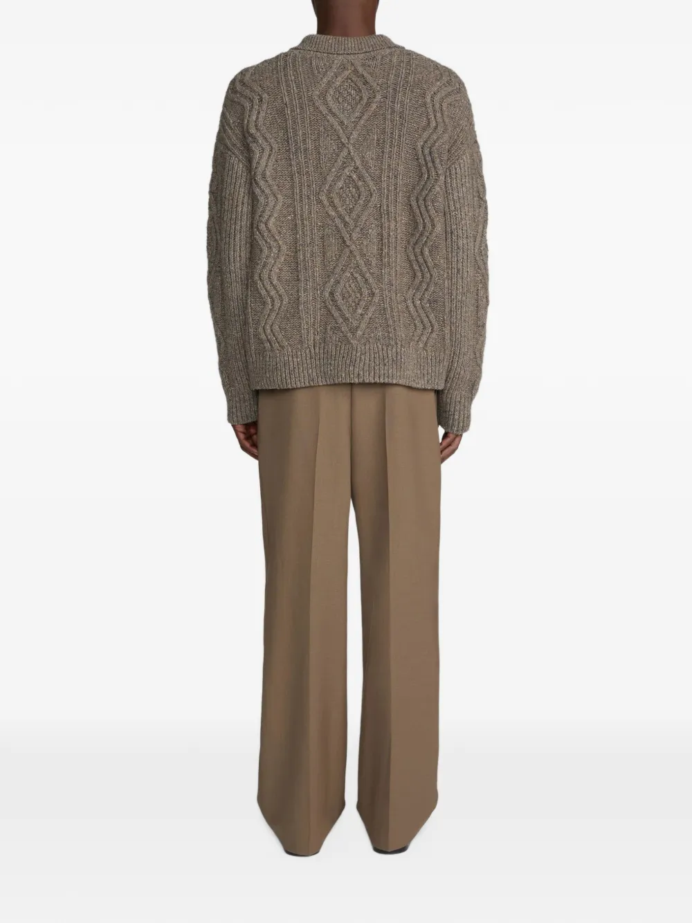 FRAME cable-knit polo-collar sweater Bruin