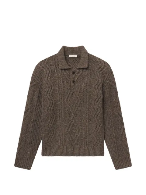 FRAME cable-knit polo-collar sweater