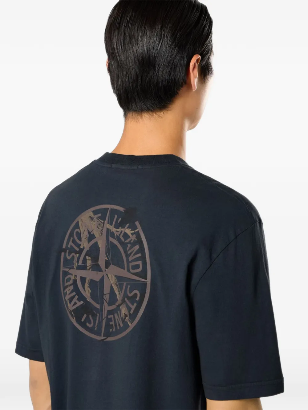 Stone Island 2100001 organic cotton jersey T-shirt Blauw