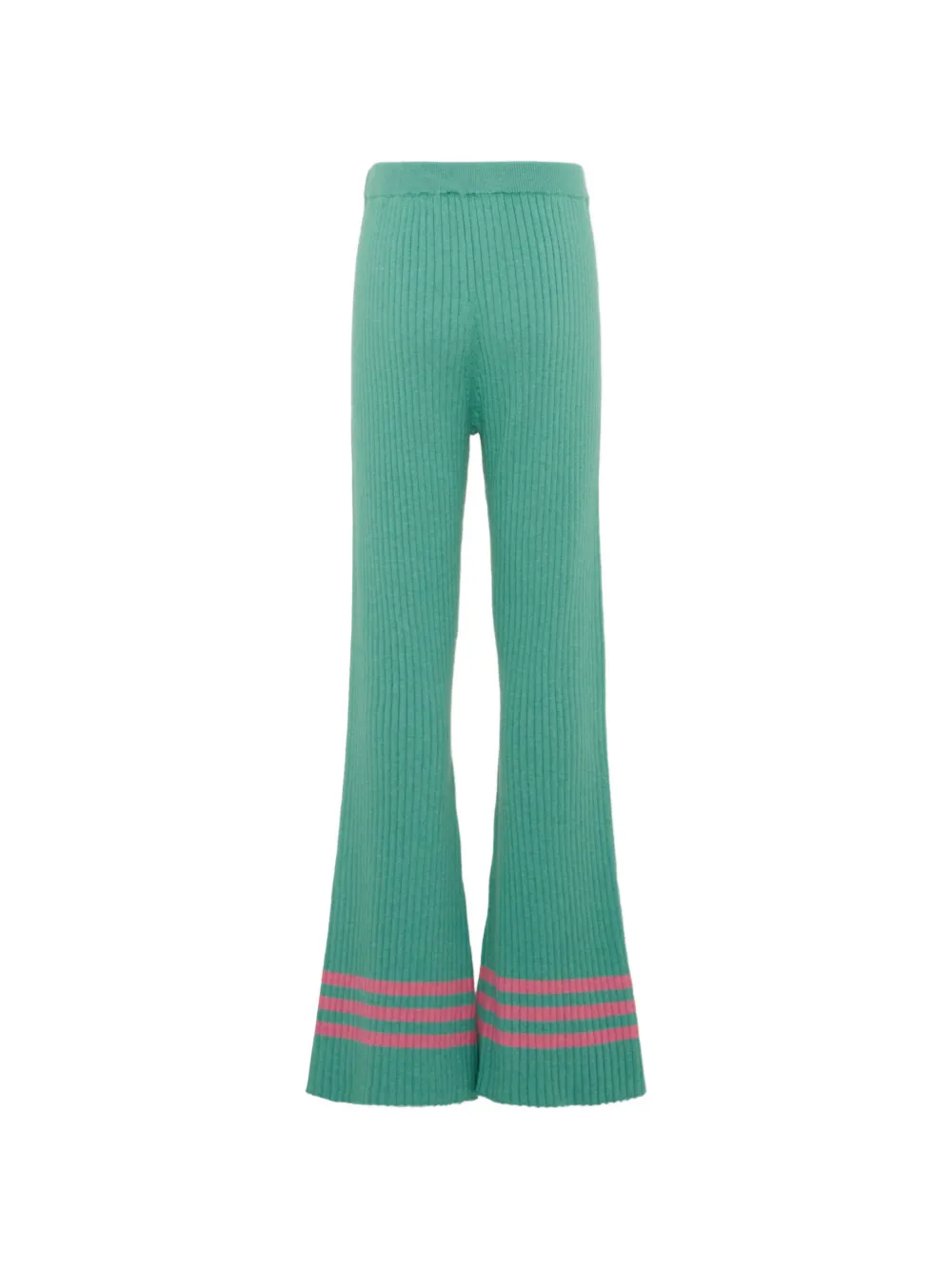 Marni Kids Gestreepte ribgebreide broek Groen