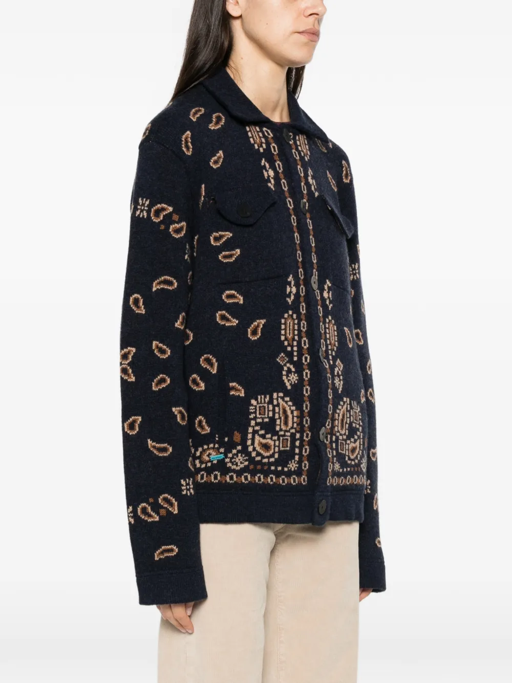 Alanui button-up cardigan Blauw