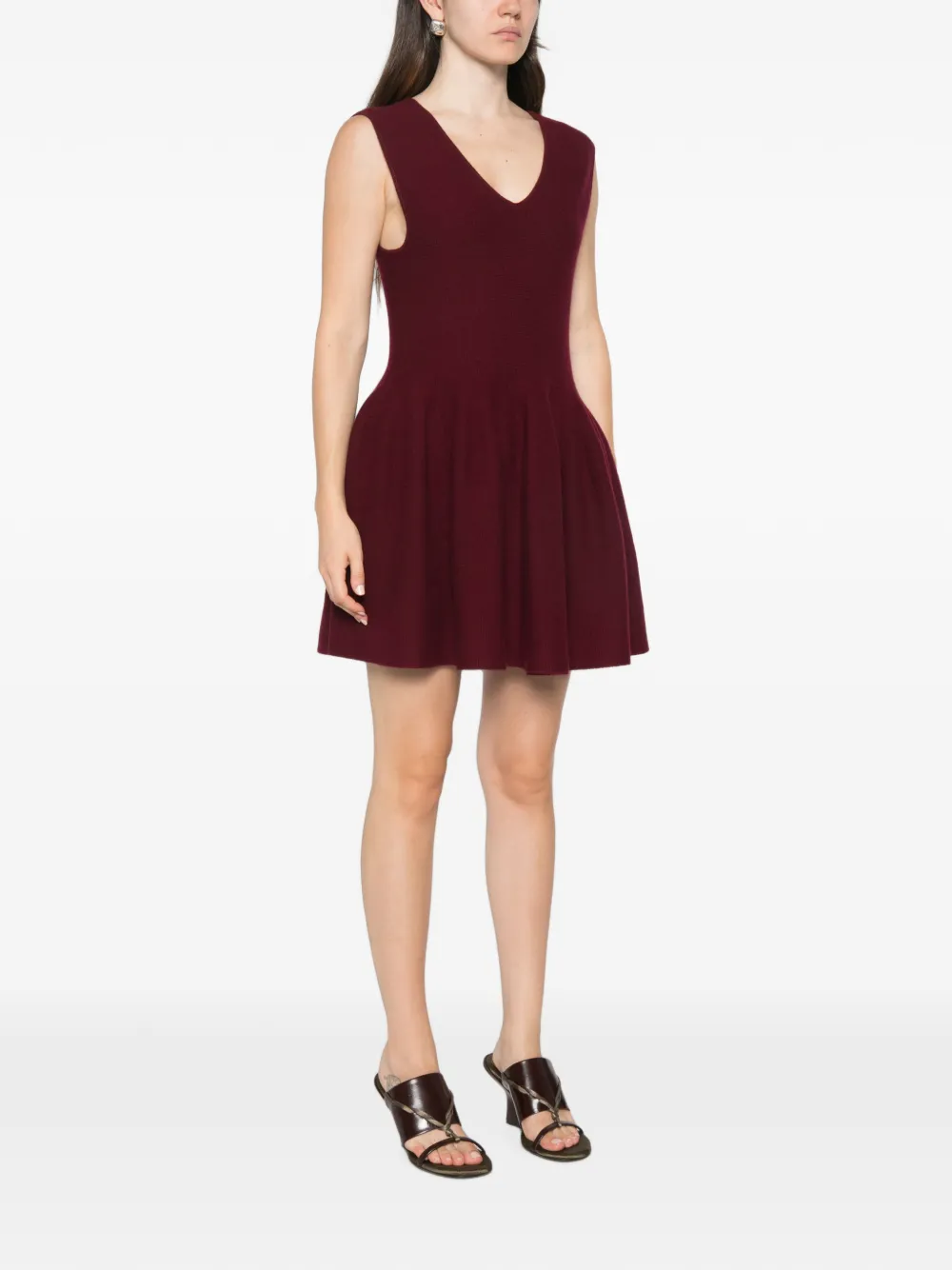 Lisa Yang Mini-jurk met V-hals Rood